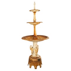 Antiker amerikanischer monumentaler 3-stufiger Gusseisen-Gartenbrunnen 98" aus Gusseisen J.W. Fiske 1880