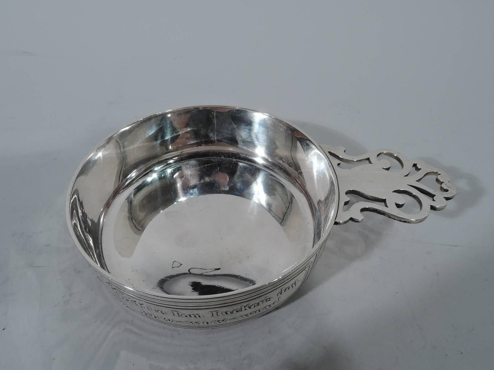 20th Century Antique American Mother Goose Sterling Silver Porringer by Tiffany