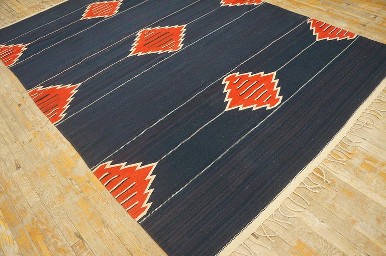 Hand-Woven Mid Century Mexican Zapotec Flat Weave ( 6'4