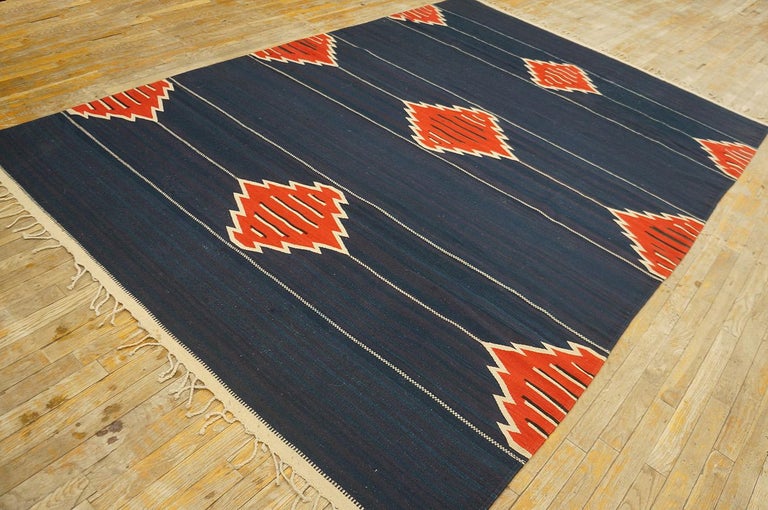 Mid-20th Century Mid Century Mexican Zapotec Flat Weave ( 6'4