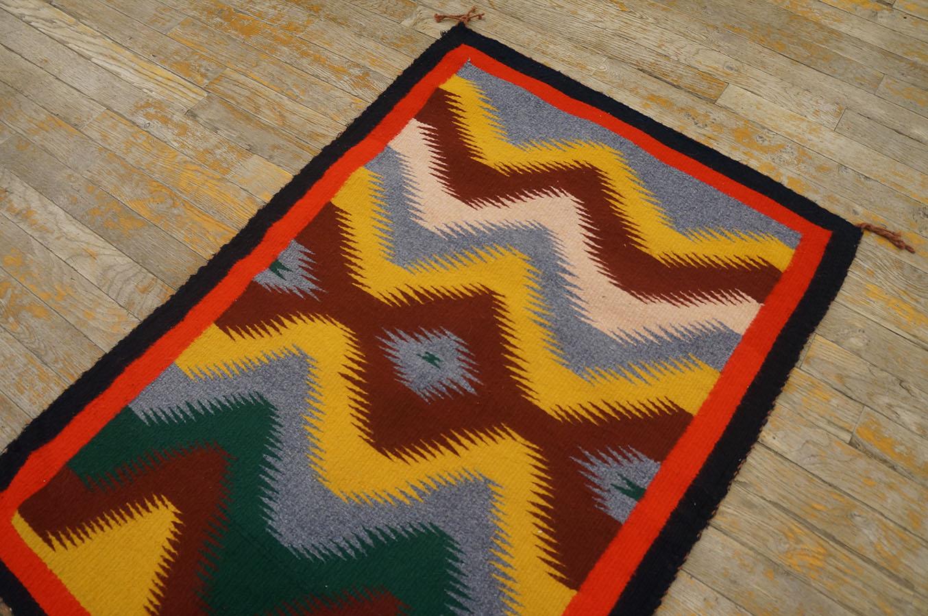Mid 20th Century American Navajo Rug ( 2' 3'' x 3' 3'' - 68 x 99 )  For Sale 4