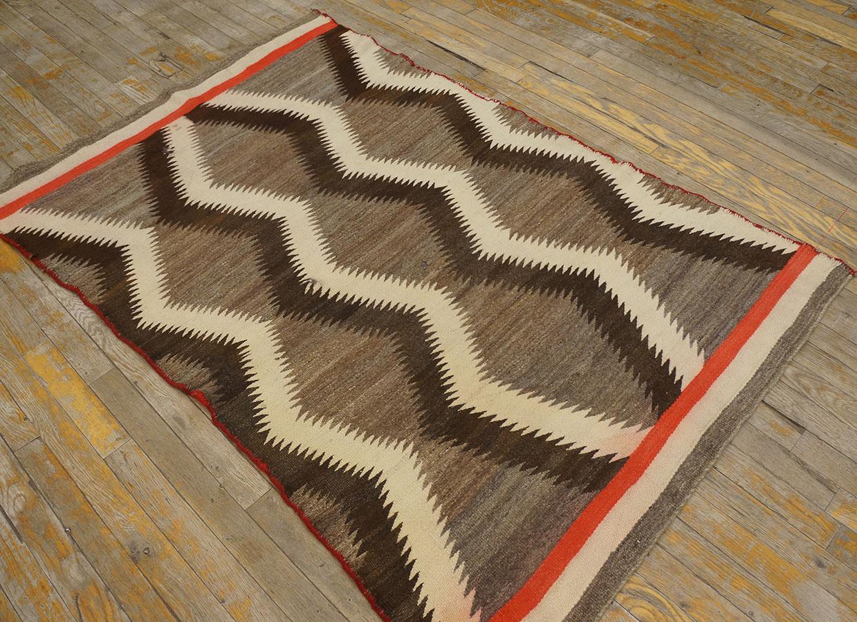 Hand-Woven Early 20th Century American Navajo Carpet ( 3'4