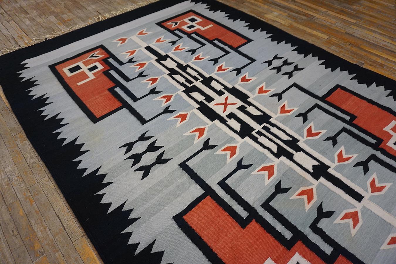 1930s Chimayo Navajo Style Carpet ( 7'2