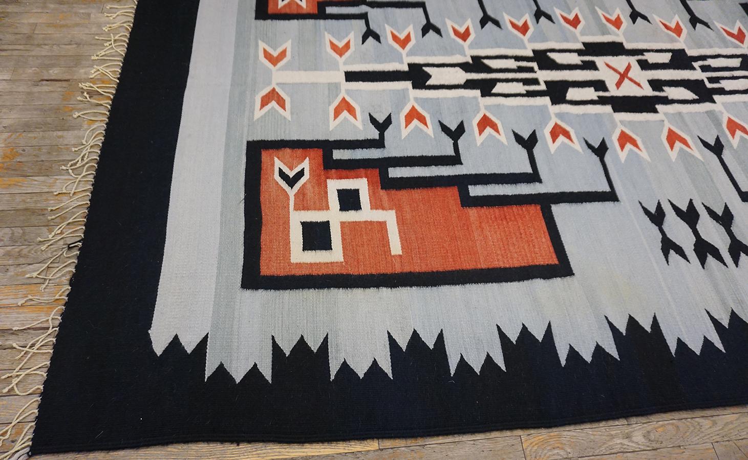 Milieu du XXe siècle Tapis de style Navajo Chimayo des années 1930 ( 7'2