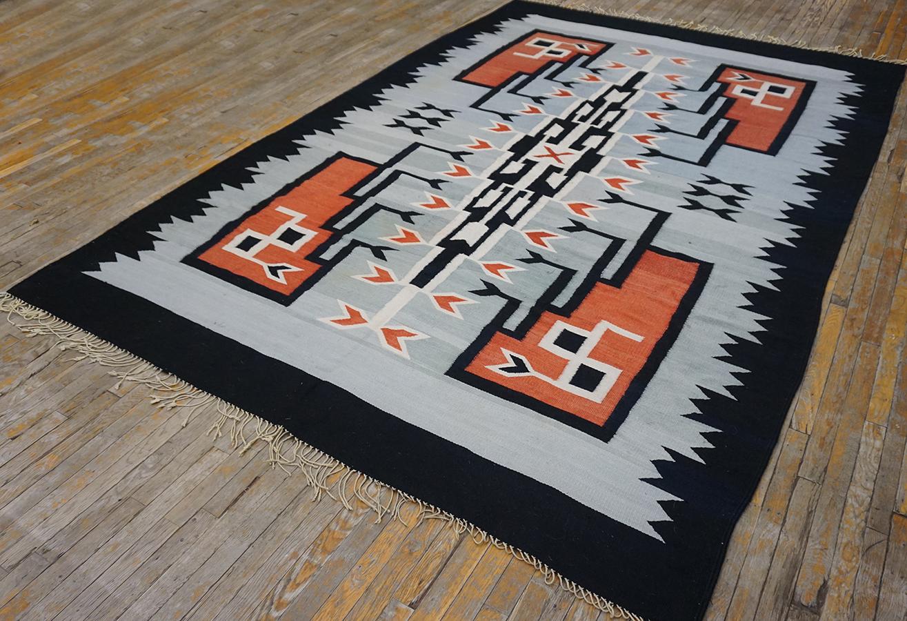 1930s Chimayo Navajo Style Carpet ( 7'2