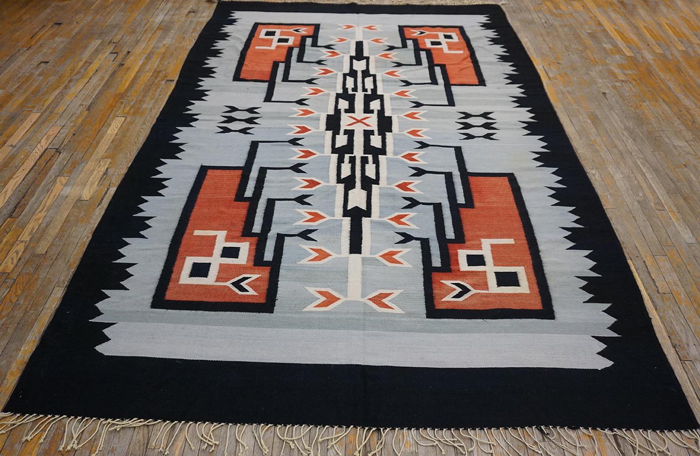 1930s Chimayo Southwestern Style Carpet ( 7'2