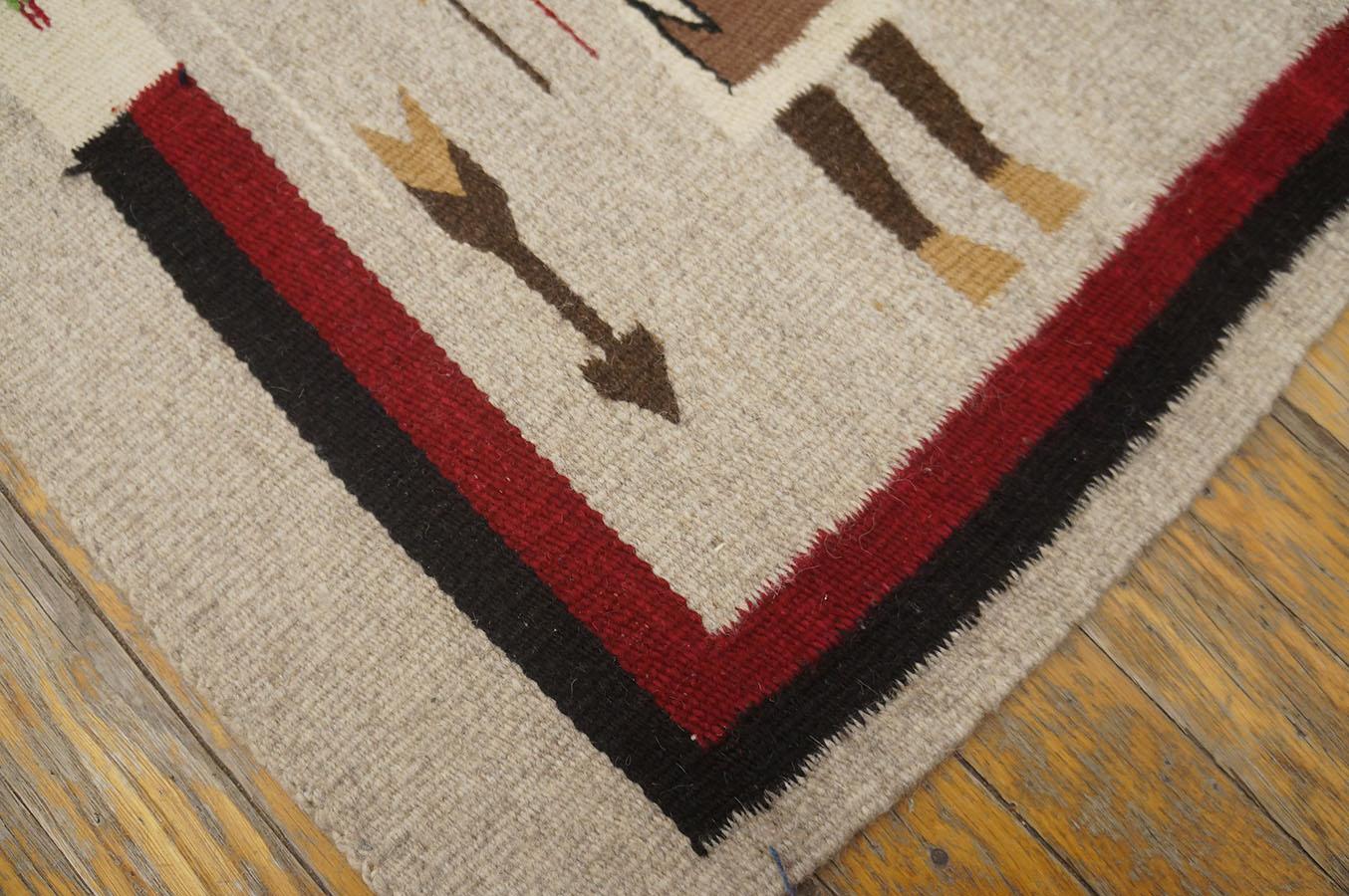 Mid 20th Century American Navajo Yei Carpet ( 2' 6'' x 4' 6'' - 76 x 137 cm ) 6