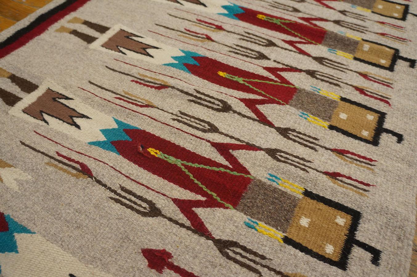 Hand-Woven Mid 20th Century American Navajo Yei Carpet ( 2' 6'' x 4' 6'' - 76 x 137 cm )