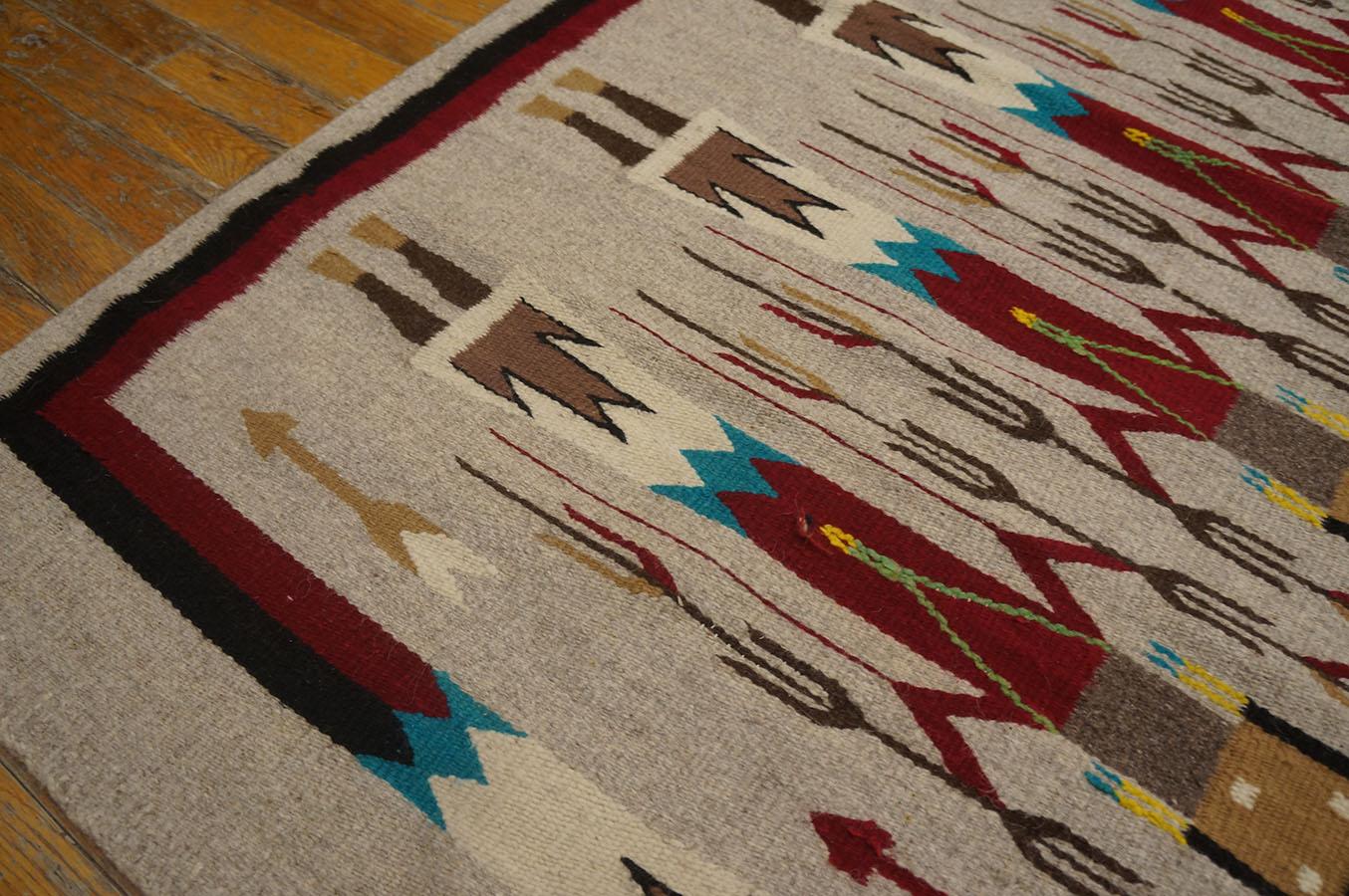 Mid 20th Century American Navajo Yei Carpet ( 2' 6'' x 4' 6'' - 76 x 137 cm ) 1