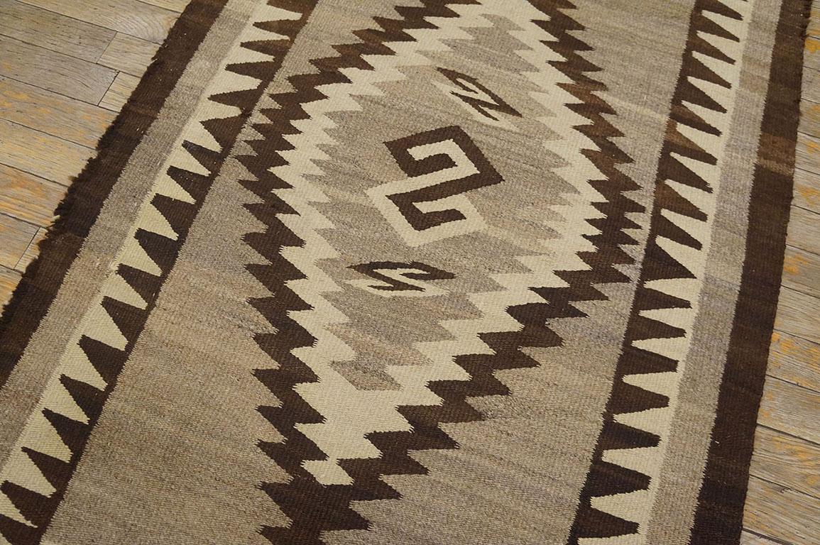 1930s American Navajo Two Grey Hills Carpet ( 2'4