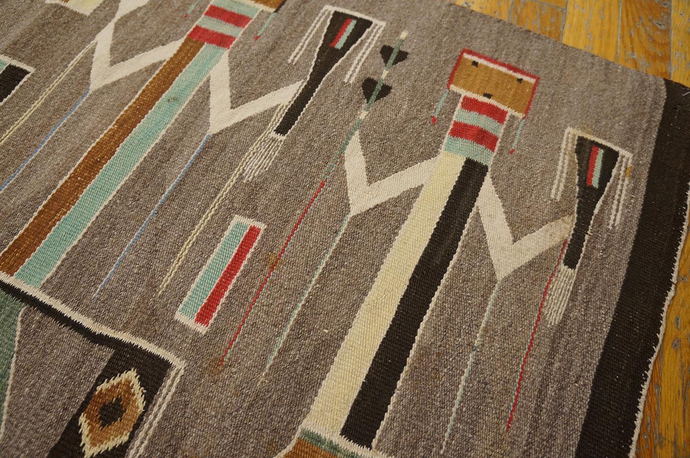 1930s American Navajo Yei Carpet  ( 2'6