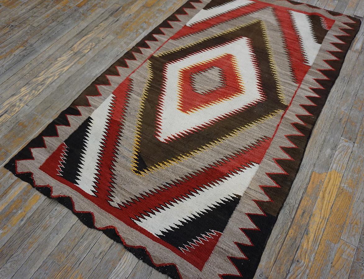 Hand-Woven 1930s American Navajo Carpet ( 3'6