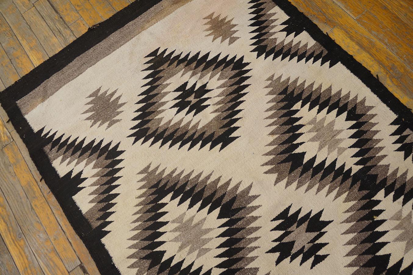 Début du 20ème siècle Tapis Navajo américain ancien de 3'3
