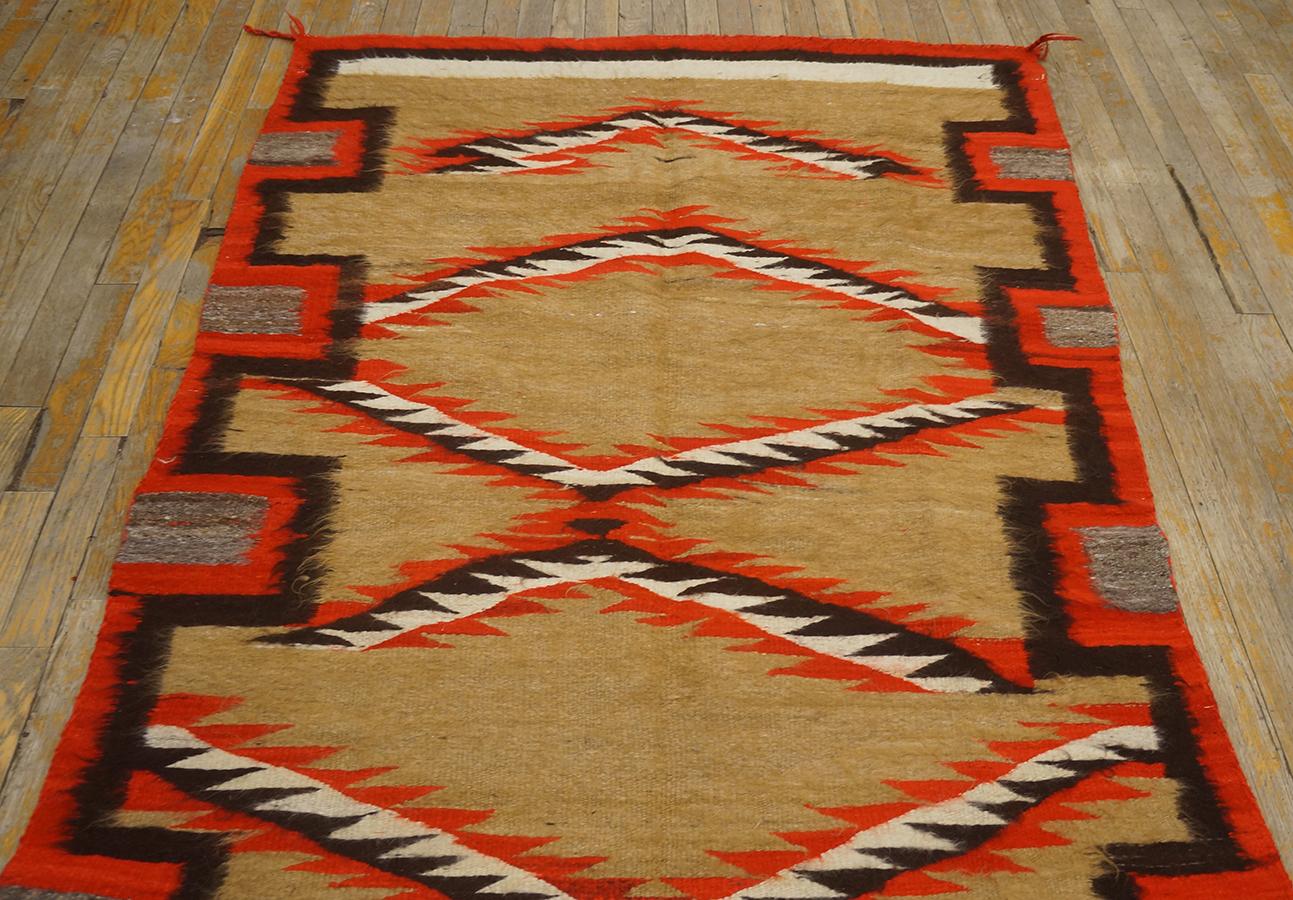 Hand-Woven Early 20th Century American Navajo Rug (4'  x 6' 2
