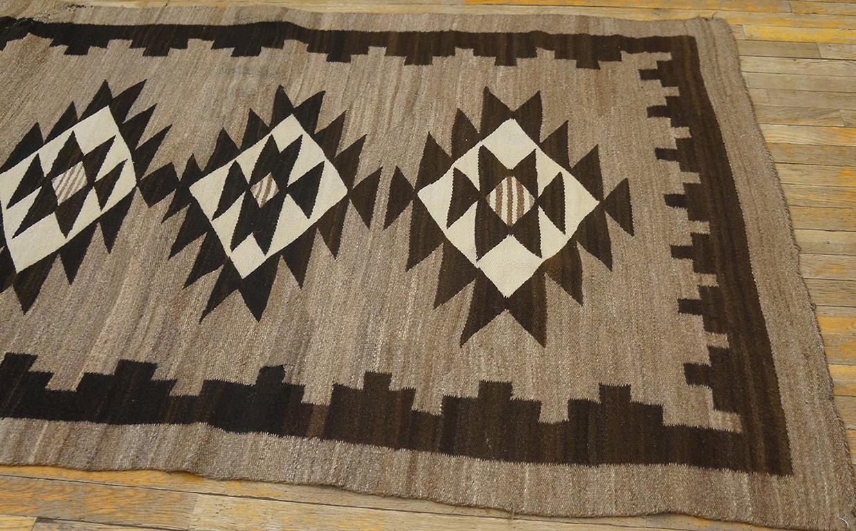 Wool Early 20th Century American Navajo Two Grey Hills Carpet ( 4' x 7' - 122 x 213 ) For Sale