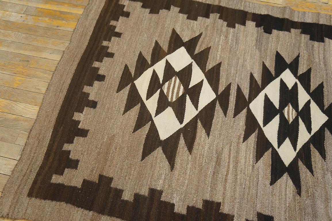 Early 20th Century American Navajo Two Grey Hills Carpet ( 4' x 7' - 122 x 213 ) For Sale 3