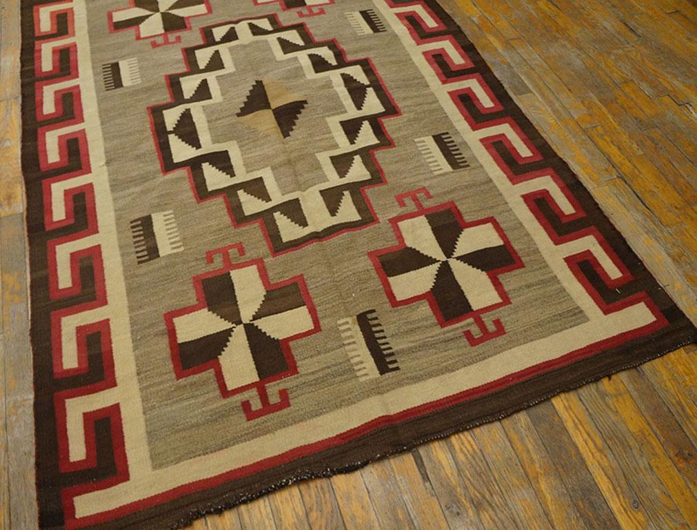 Lana Tappeto Navajo americano del 1920 ( 4' 6