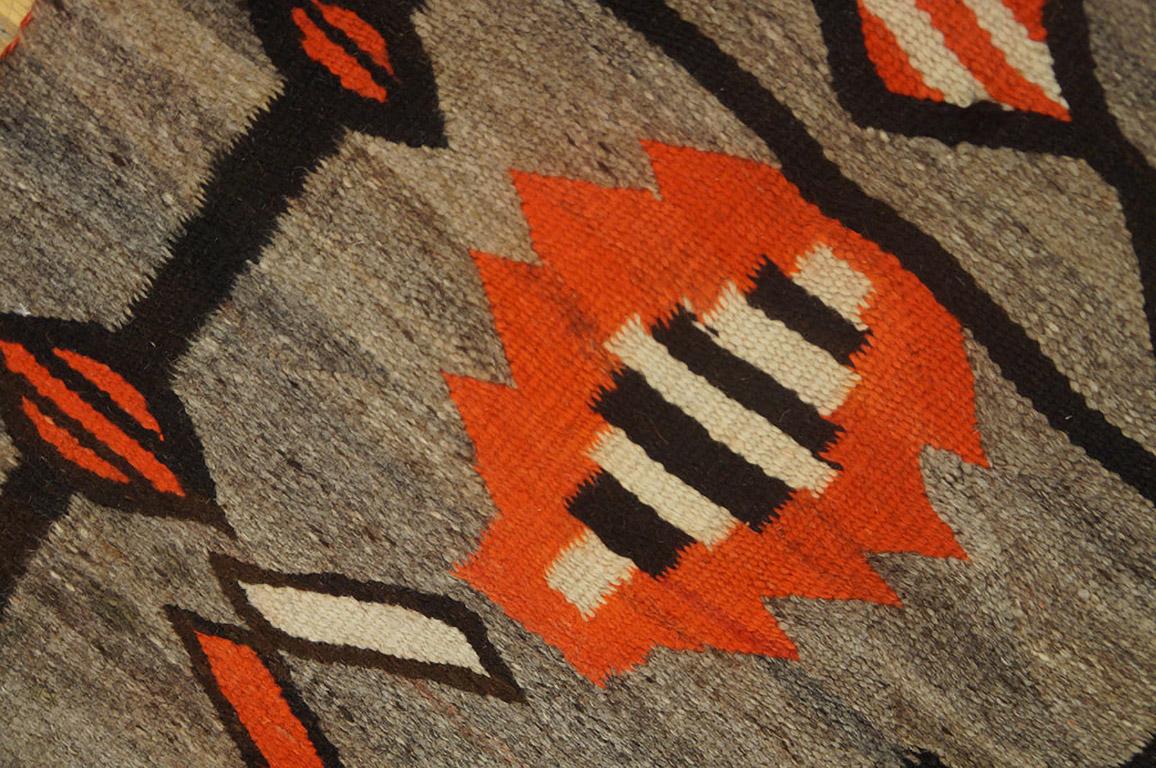 Wool 1920s American Navajo Carpet with Storm Pattern ( 4' 8