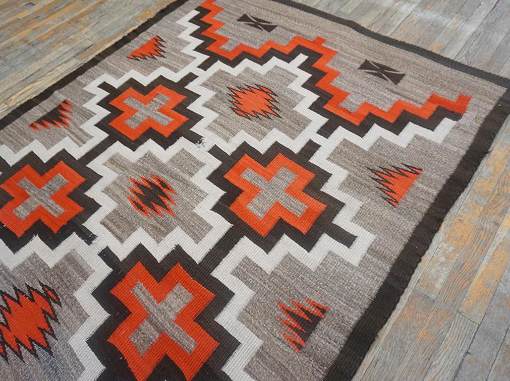 Wool Early 20th Century American Navajo Carpet ( 5'2