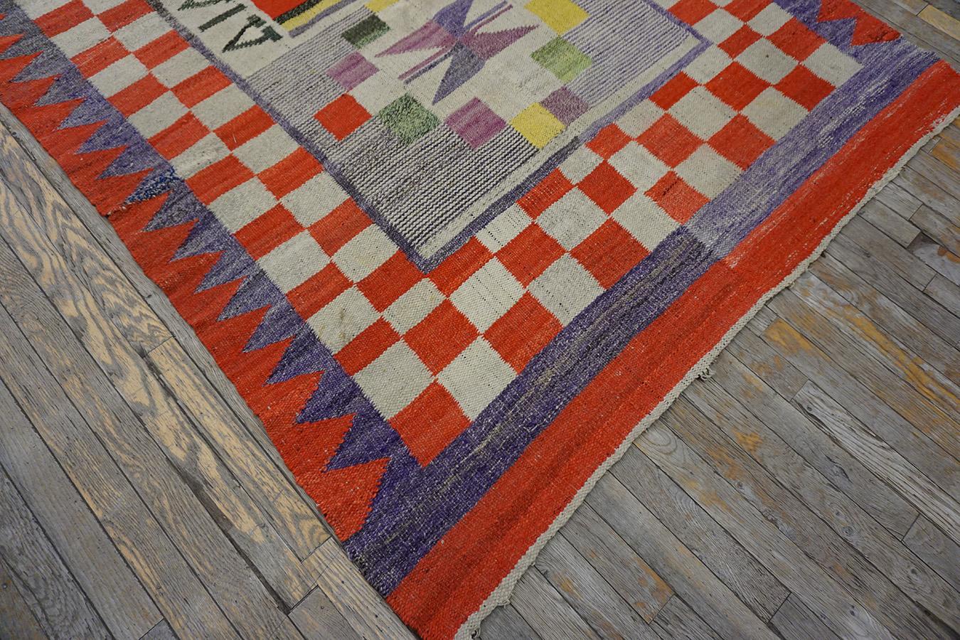 Hand-Woven  Early 20th Century Navajo Rio Grande Carpet ( 5' x8'7