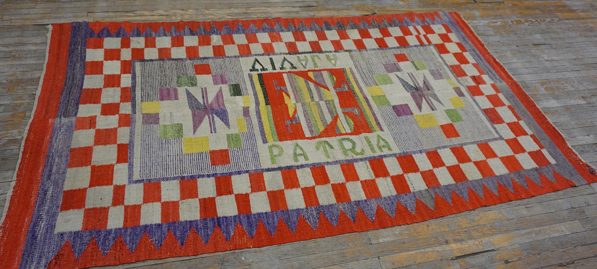 Wool  Early 20th Century Navajo Rio Grande Carpet ( 5' x8'7