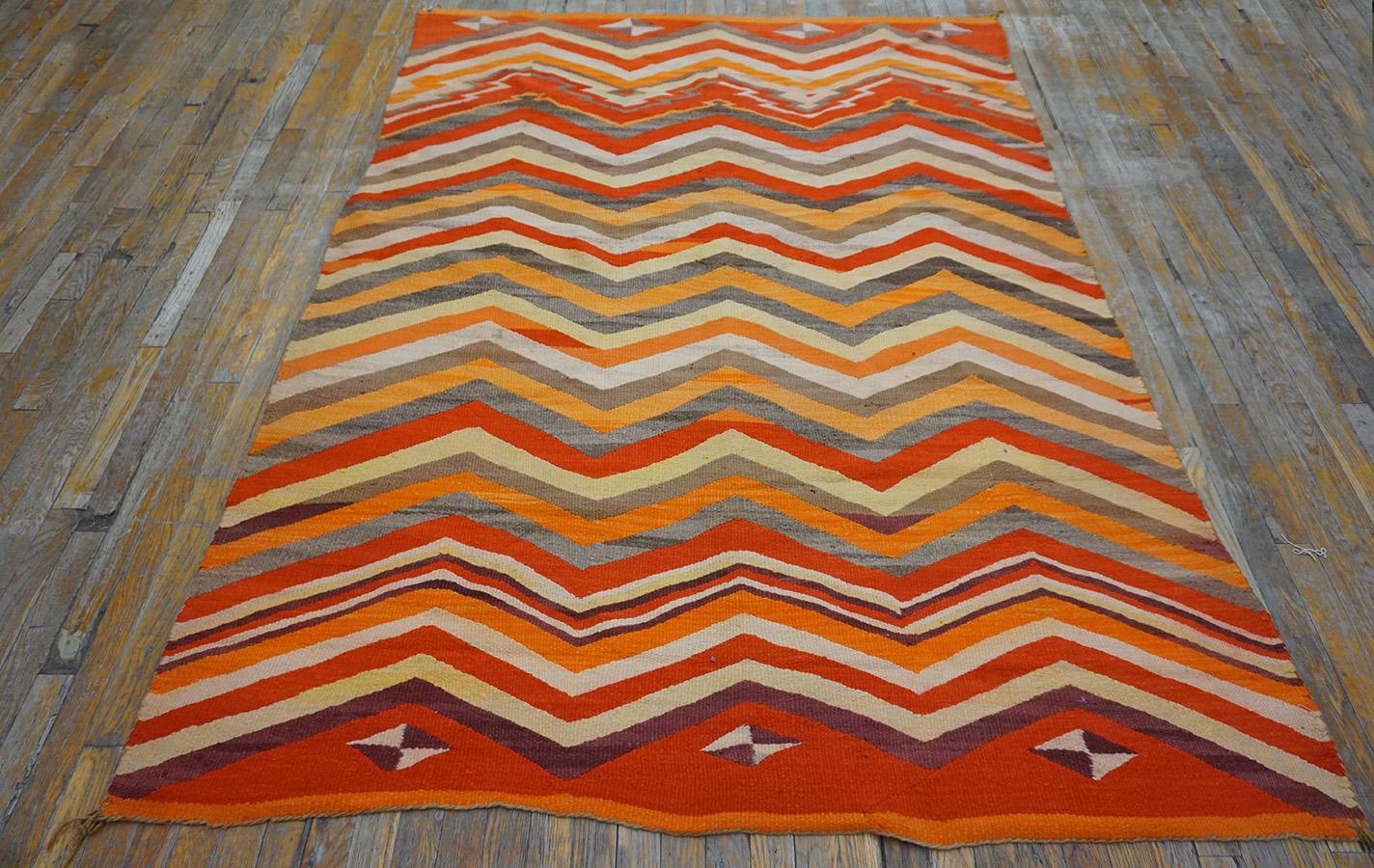 19th Century Transitional Period American Navajo Carpet ( 5'5