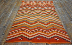 19th Century Transitional Period American Navajo Carpet (5'5" x 7'2"-165 x 218)