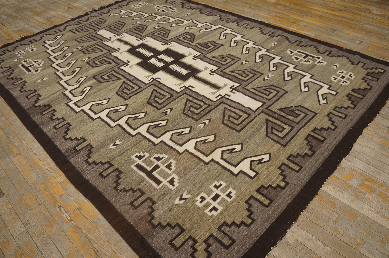 Hand-Woven 1940s American Navajo Carpet ( 6' 10