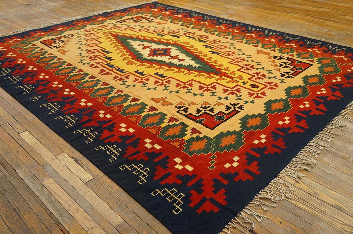 Hand-Woven Mid 20th Century Navajo Style Carpet ( 9'6