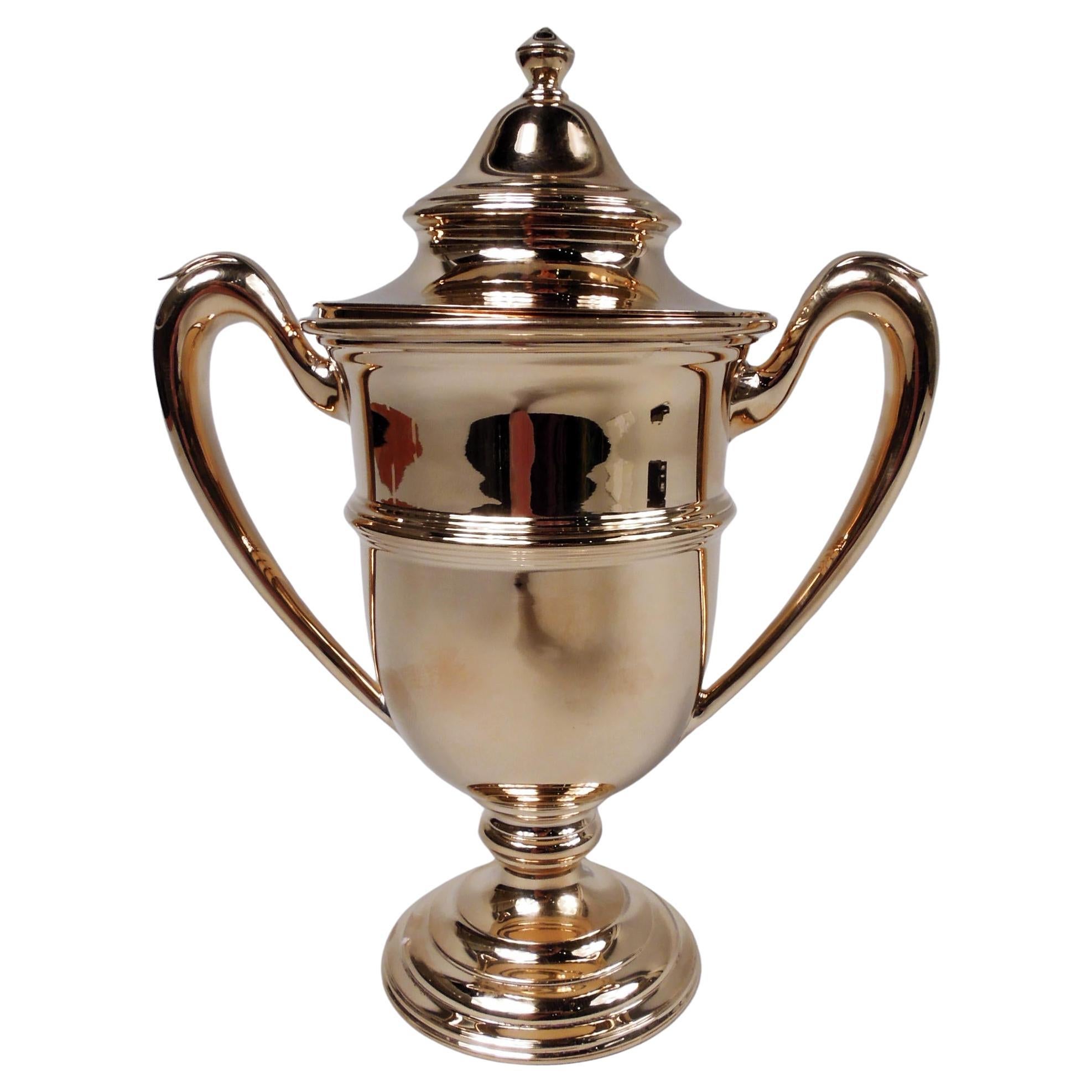 Antique American Neoclassical 14K Gold Covered Urn Trophy Cup