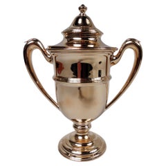 Antique American Neoclassical 14K Gold Covered Urn Trophy Cup