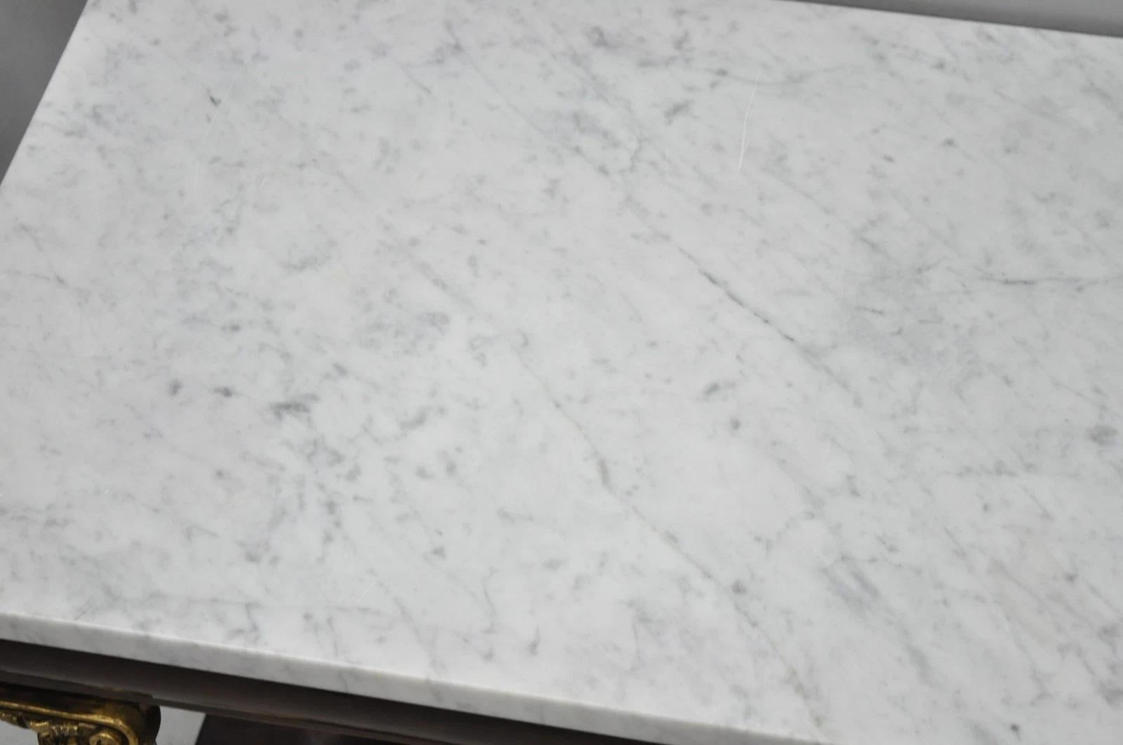 Antico tavolo da molo con console in mogano con piano in marmo di New York Classico in vendita 5