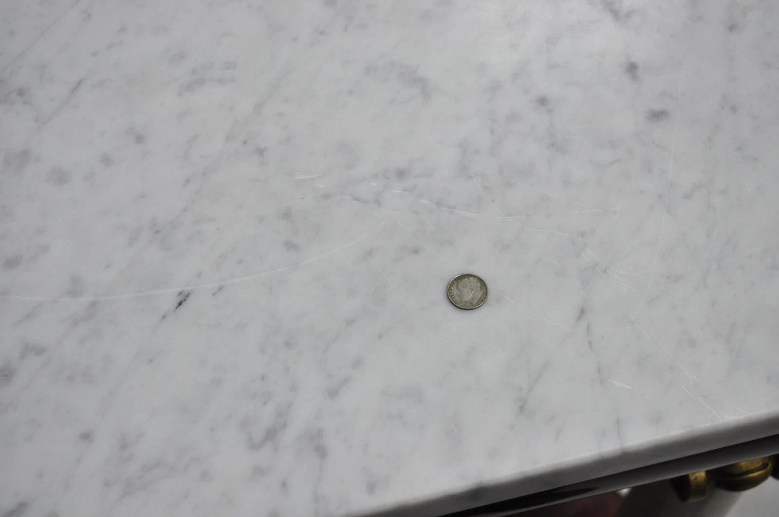 Antico tavolo da molo con console in mogano con piano in marmo di New York Classico in vendita 6