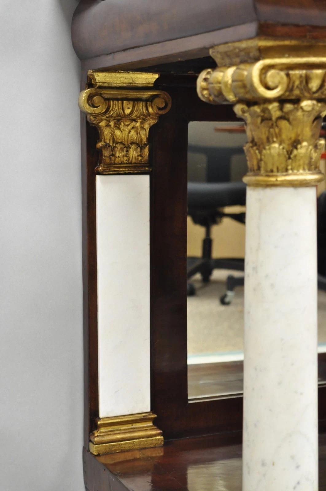 Antico tavolo da molo con console in mogano con piano in marmo di New York Classico In condizioni buone in vendita a Philadelphia, PA