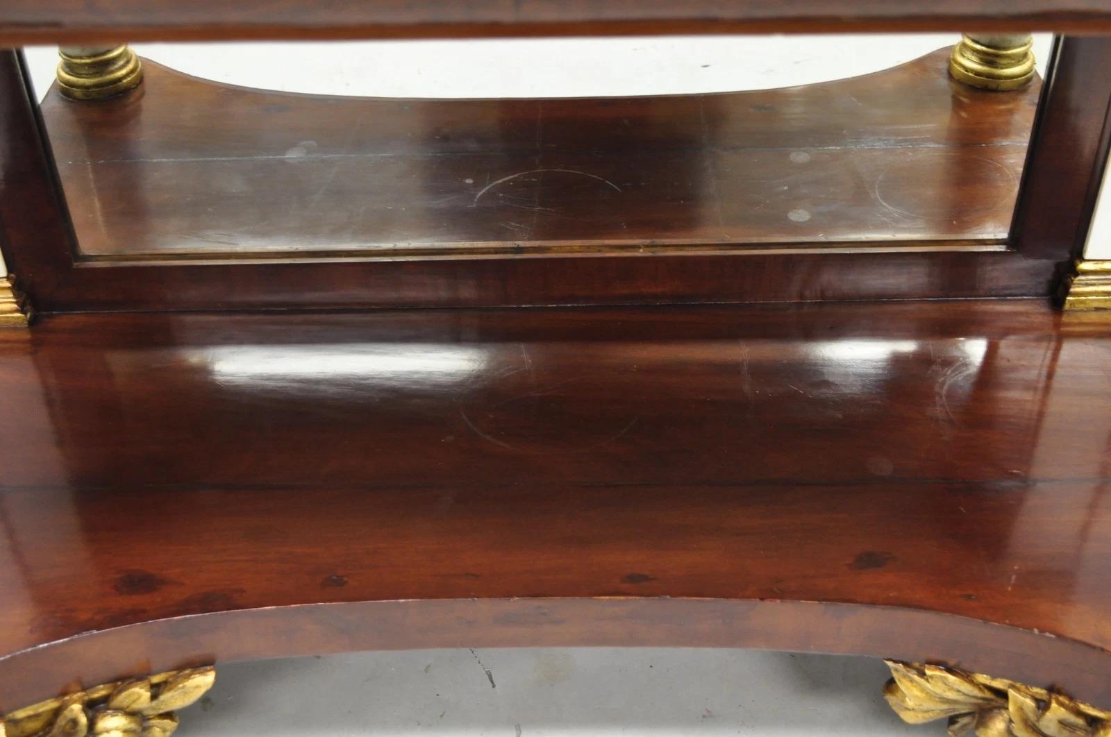 Antico tavolo da molo con console in mogano con piano in marmo di New York Classico in vendita 2