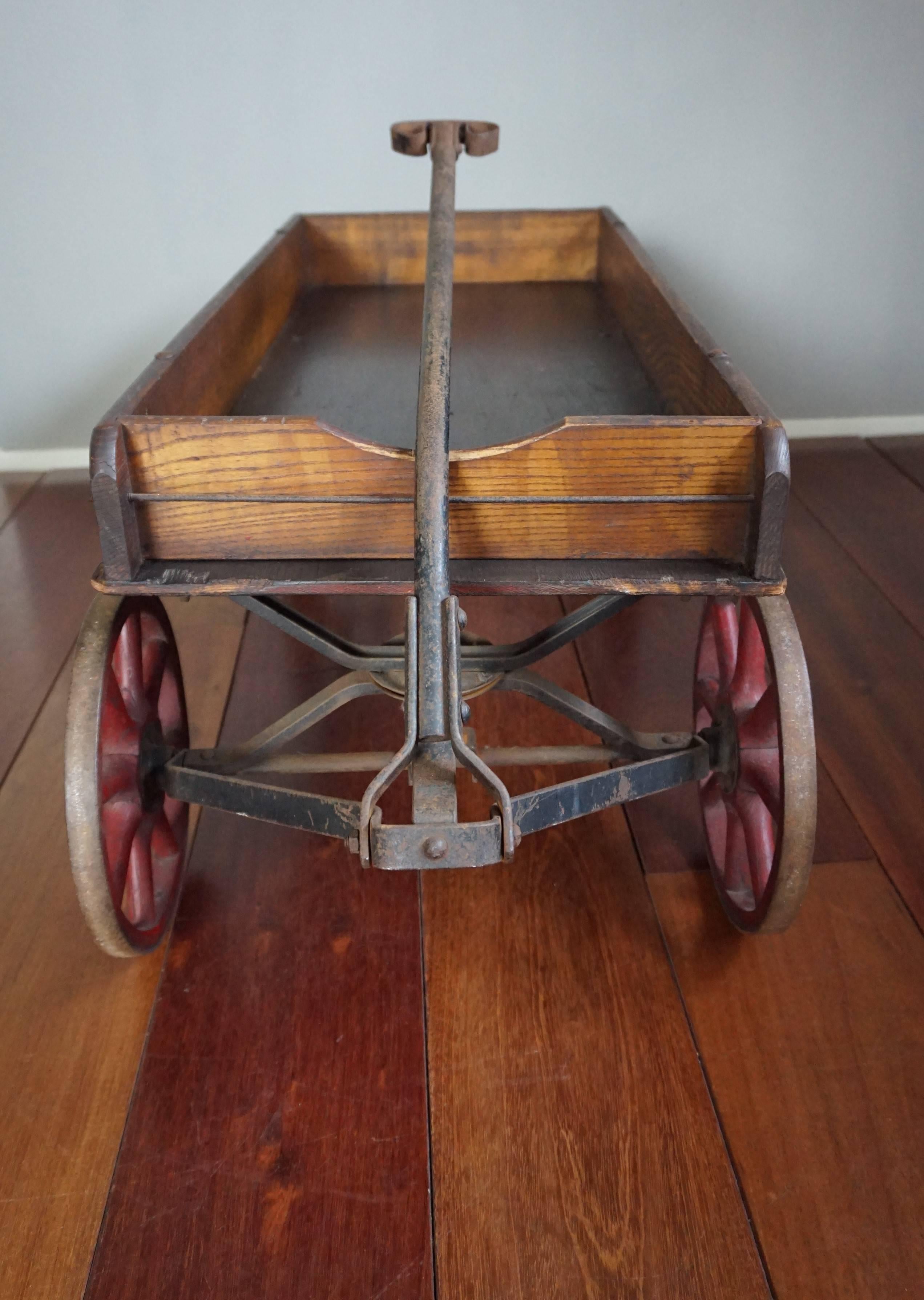 Antique American Newspaper Cart Great as a Novelty Magazine Stand & Drinks Table 1