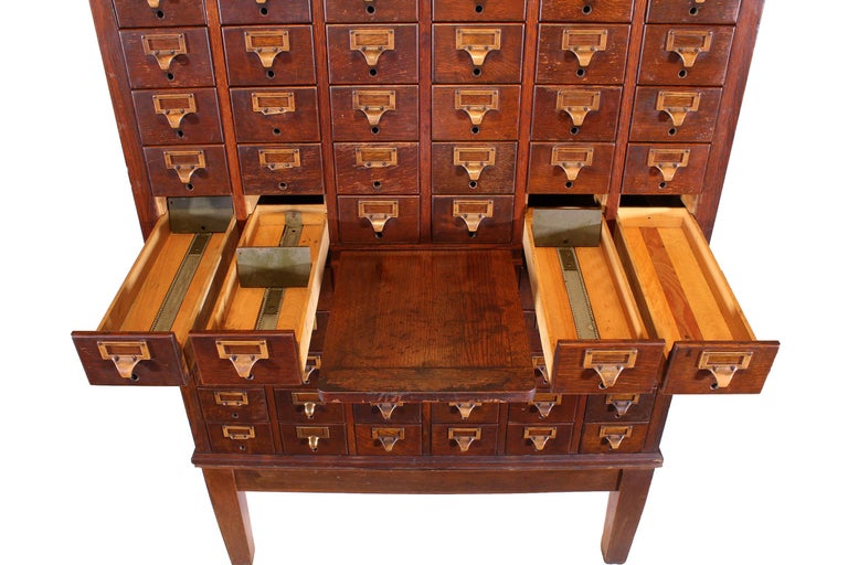 Antique American Oak Card Catalog at 1stDibs