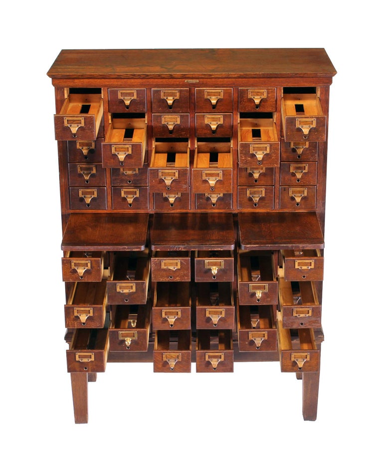 Antique American Oak Card Catalog at 1stDibs