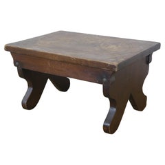 Antique American Oak Country Farmhouse Footstool Step Stool Rest Ottoman 16"