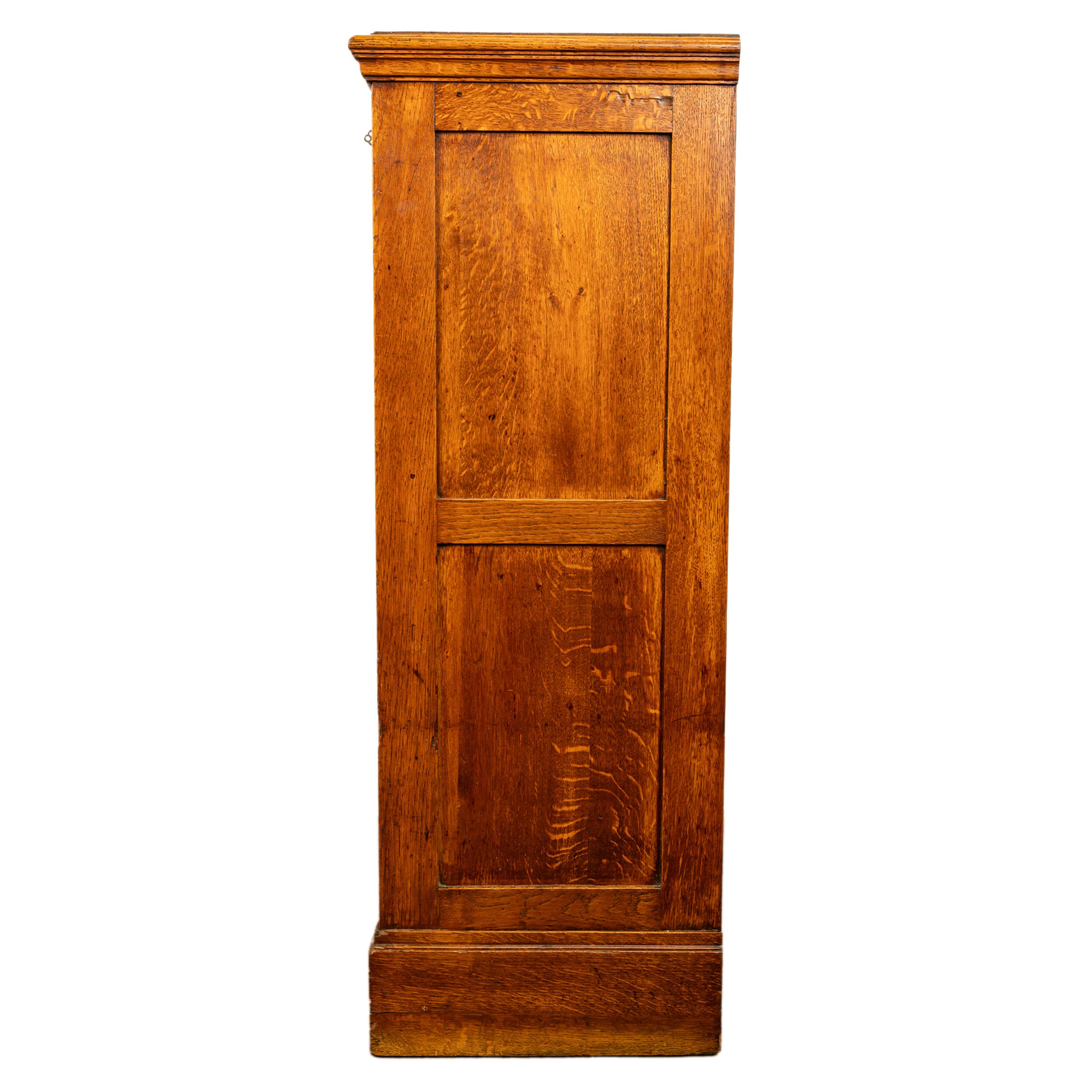 Antique American Oak Double Tambour Roll Top 16 Drawer Filing Cabinet 1910 8