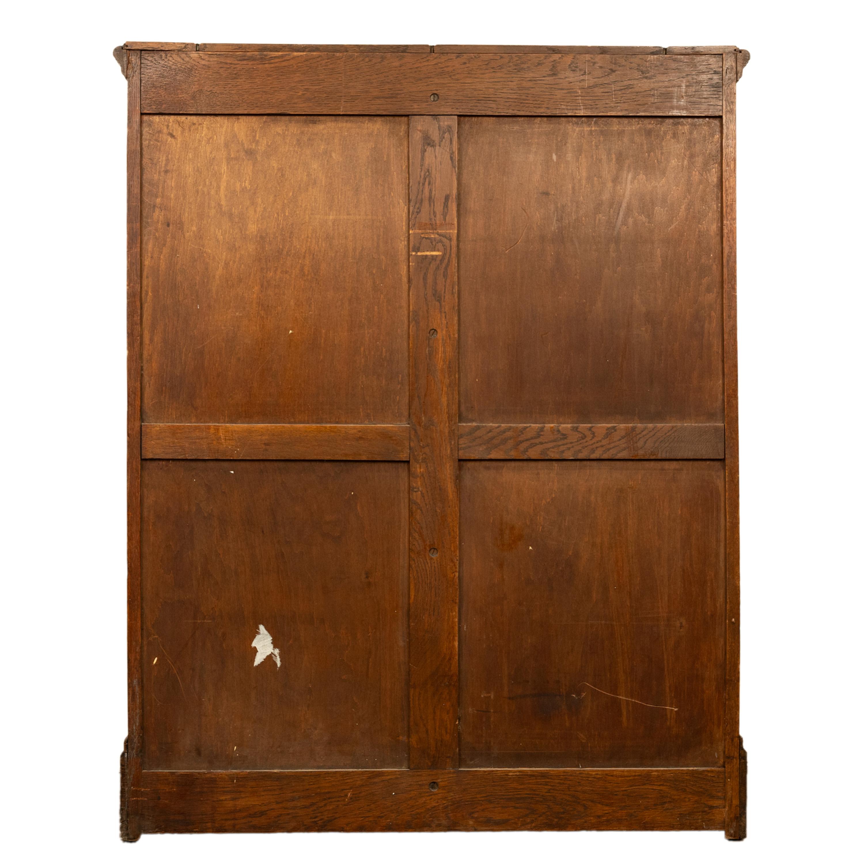 Ancienne armoire à 16 tiroirs en chêne américain à double tambour roulant, 1910 en vente 12