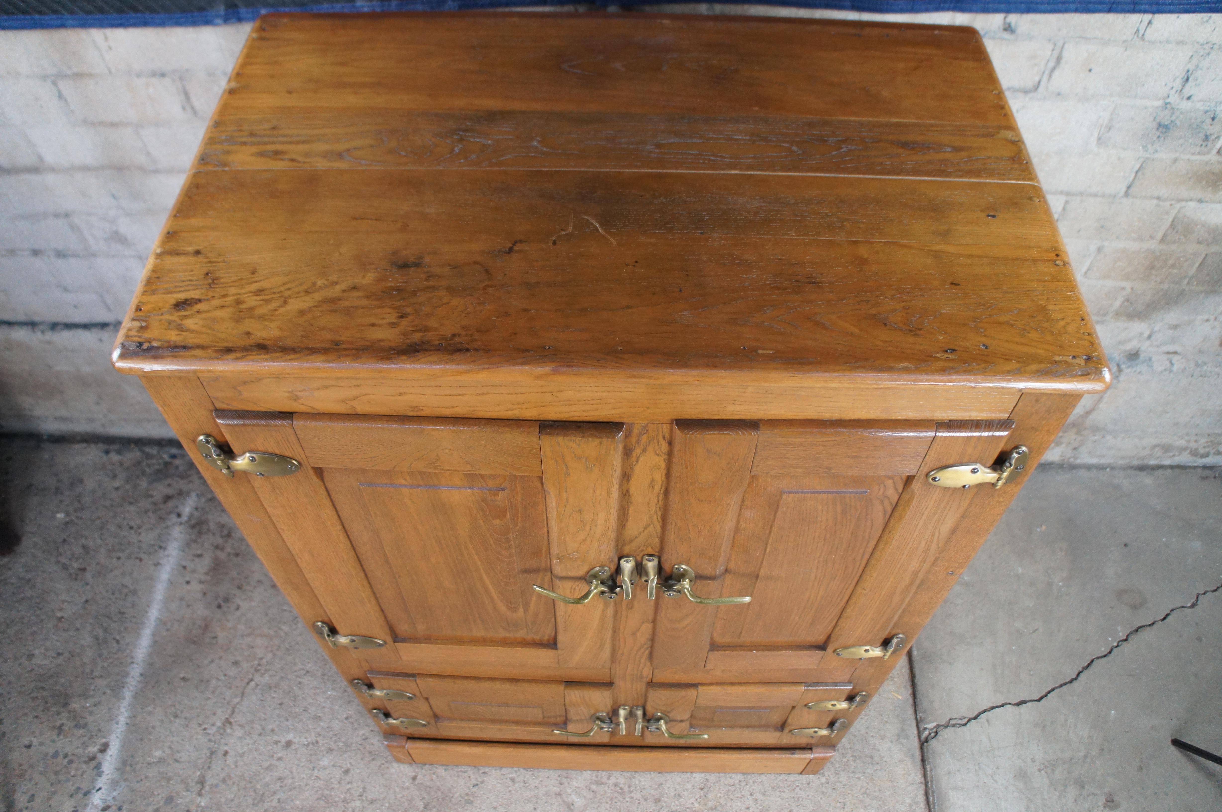 Antiguo Roble Americano Granja Cocina Despensa Nevera Hielera Bar Armario 2