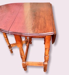 Antique American Oak Gate Leg Dining Table