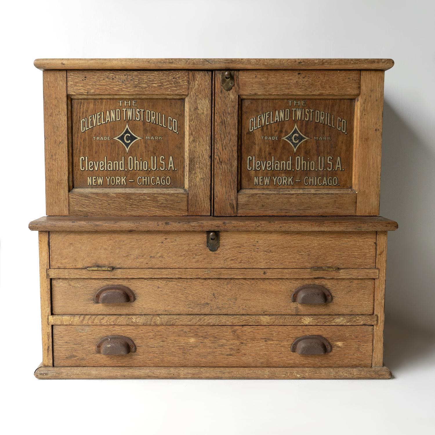 20th Century Antique American Oak Hardware Store Advertising Cabinet, Tool Storage C. 1900 For Sale
