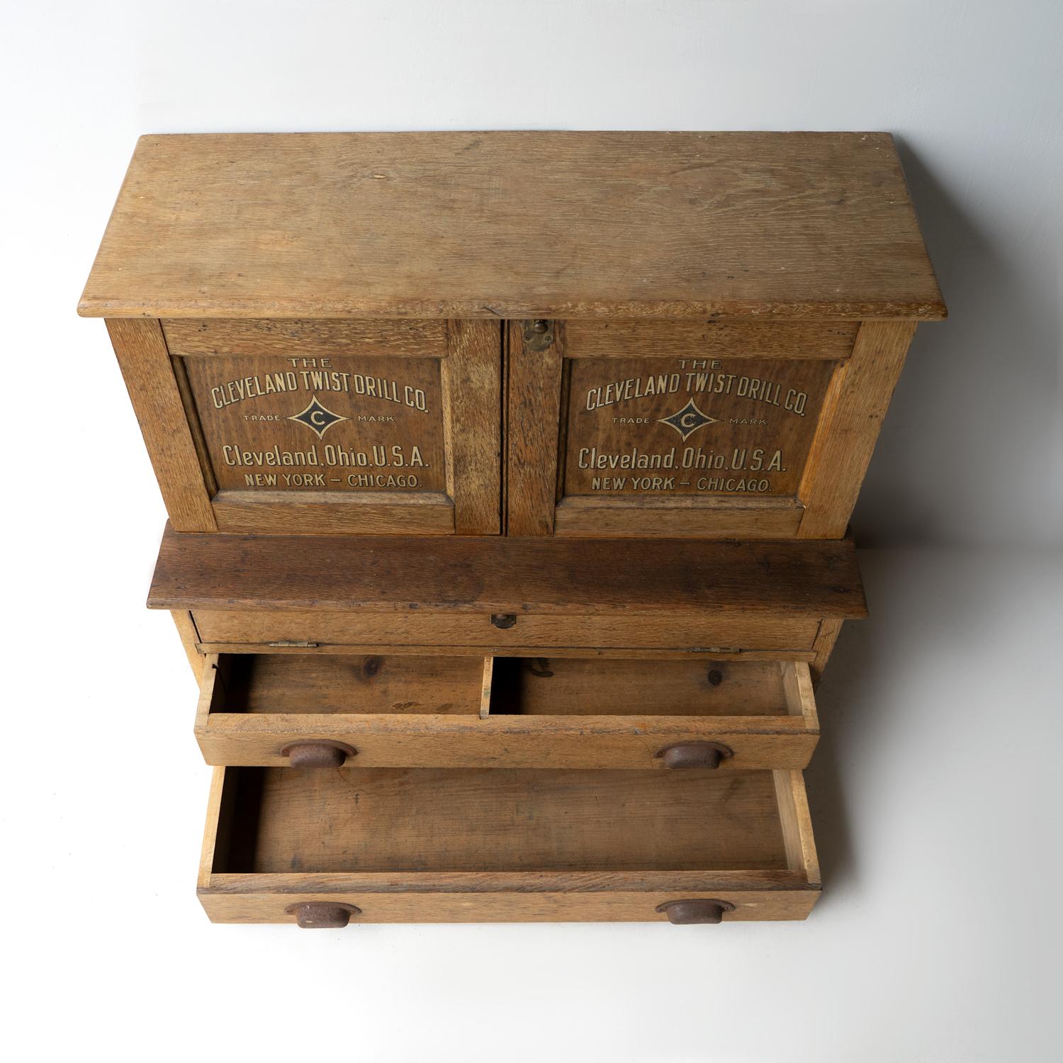 Antique American Oak Hardware Store Advertising Cabinet, Tool Storage C. 1900 For Sale 4