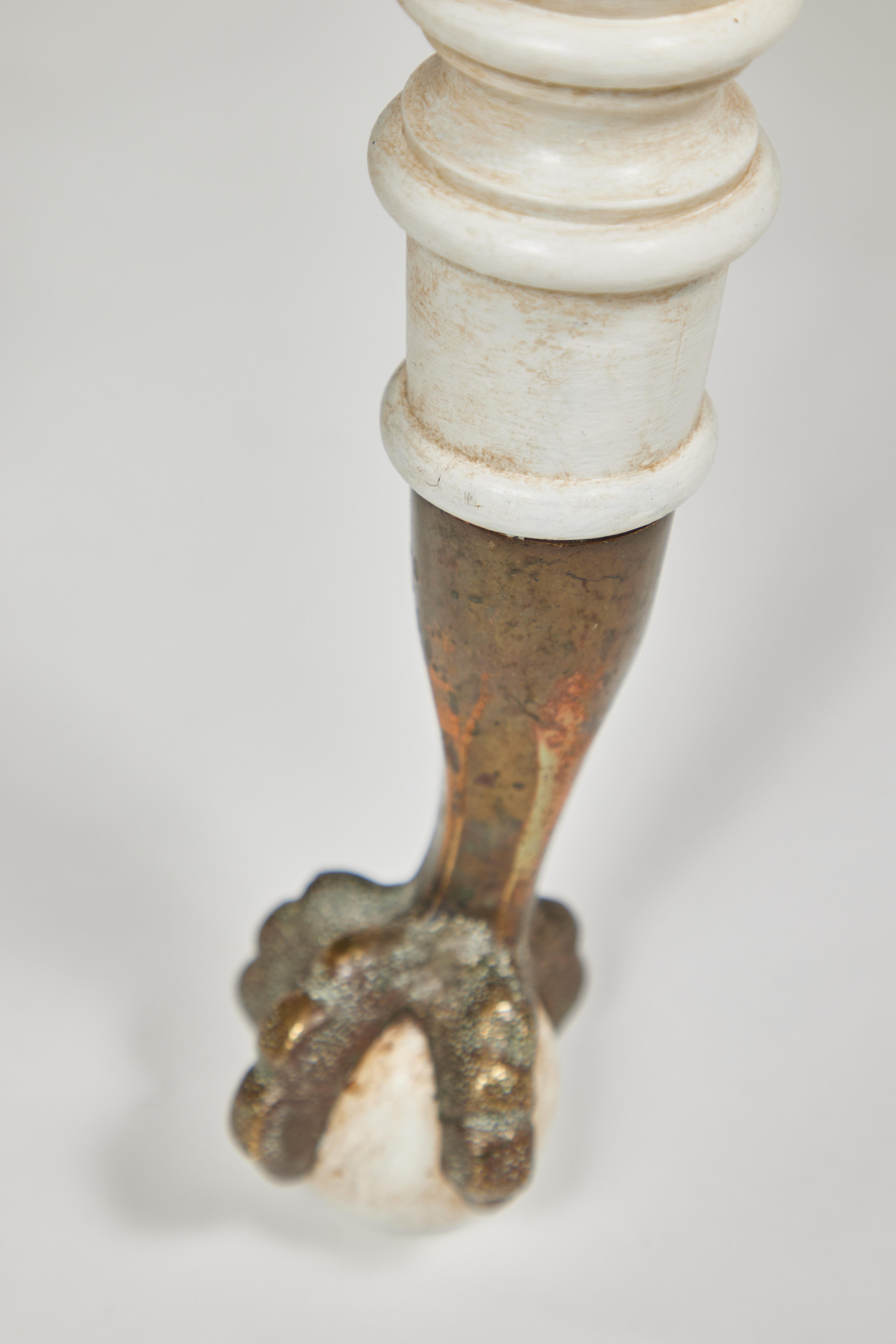 Antique American Oak Library Table with Spool Legs 5