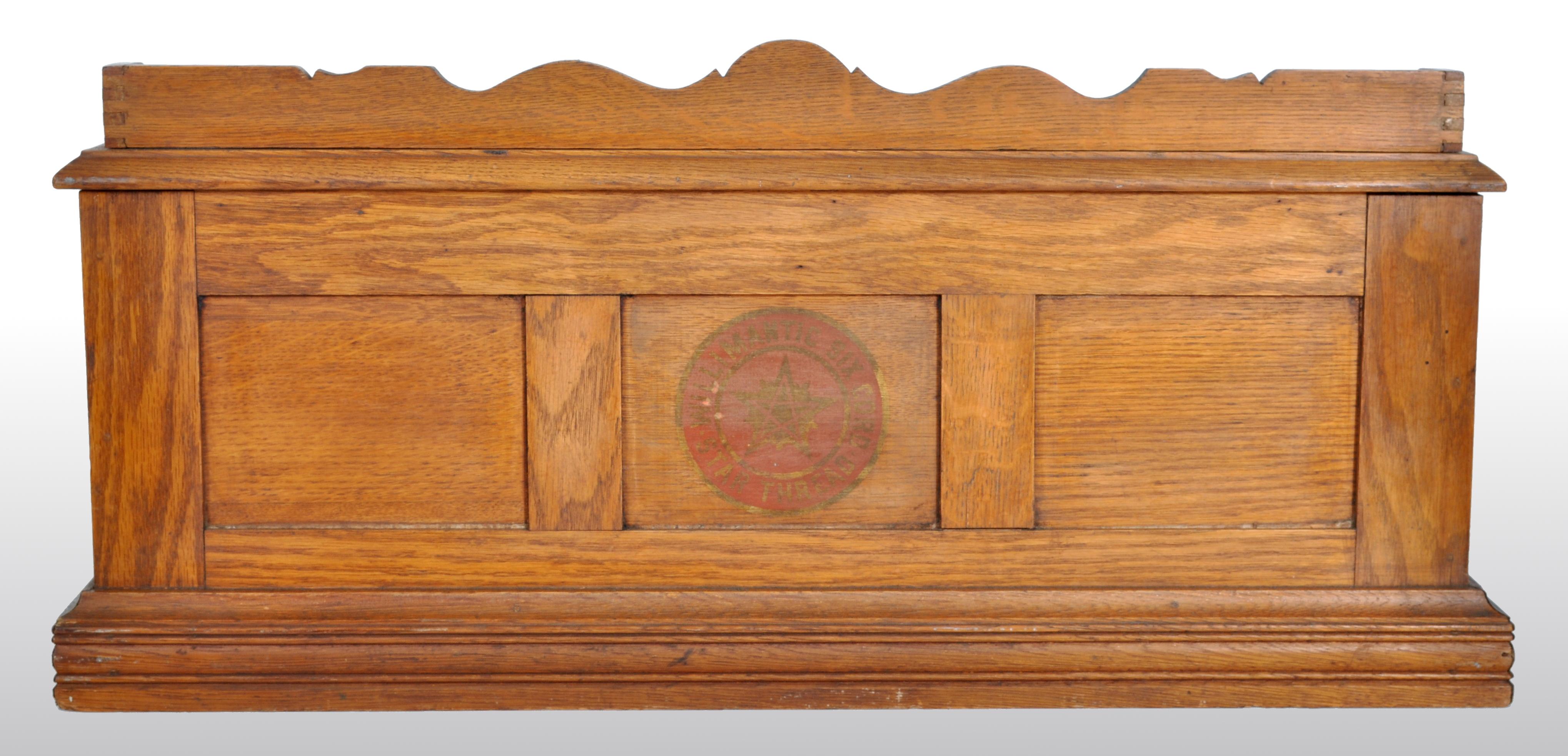 Antique American Oak Mercantile Country Store Desk Spool Cabinet, Willimantic 4