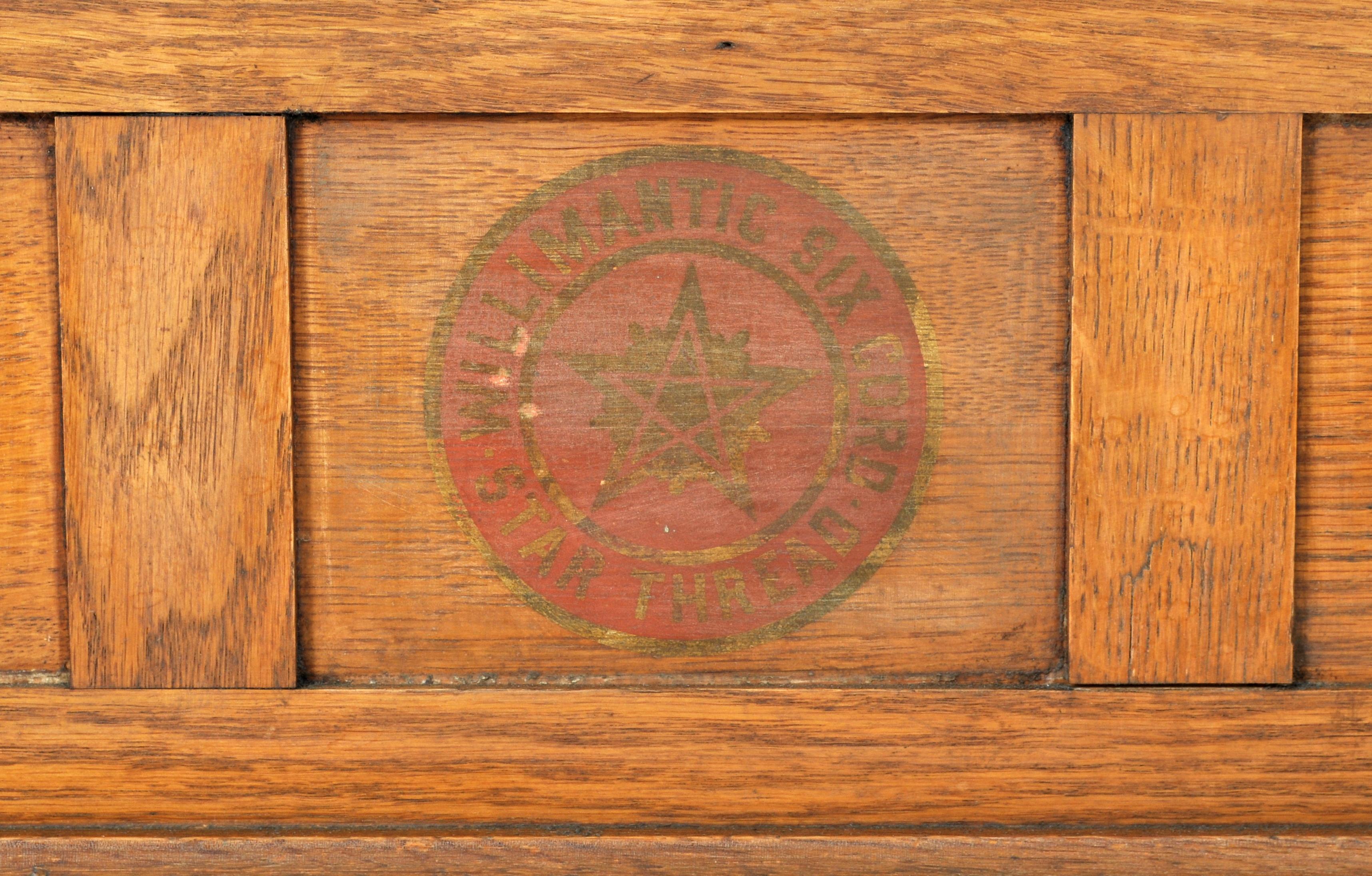 Antique American Oak Mercantile Country Store Desk Spool Cabinet, Willimantic 5