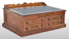Antique American Oak Mercantile Country Store Desk Spool Cabinet, Willimantic