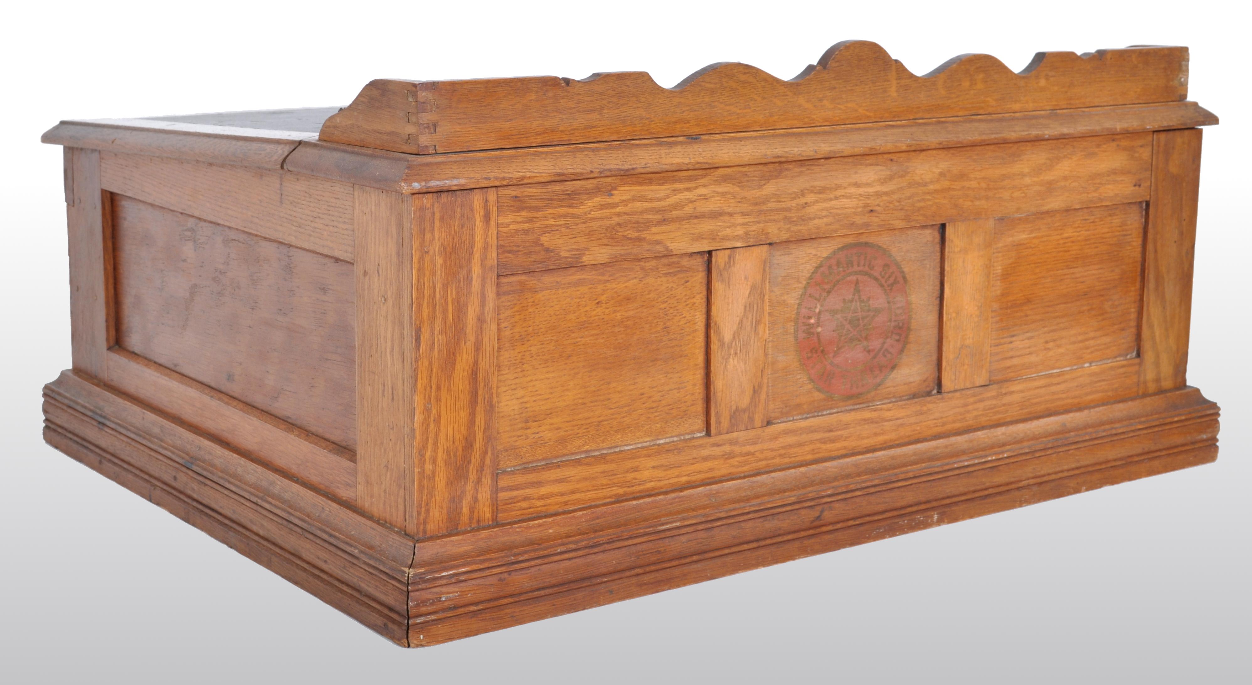 Antique American Oak Mercantile Country Store Desk Spool Cabinet, Willimantic 2
